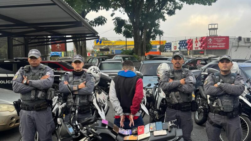 Suspeito é preso com celulares roubados e arma na Zona Sul de São Paulo