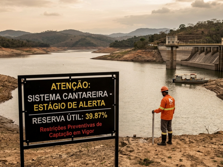 Sistema Cantareira entra em “Estágio de Alerta” após volume útil cair abaixo de 40%
