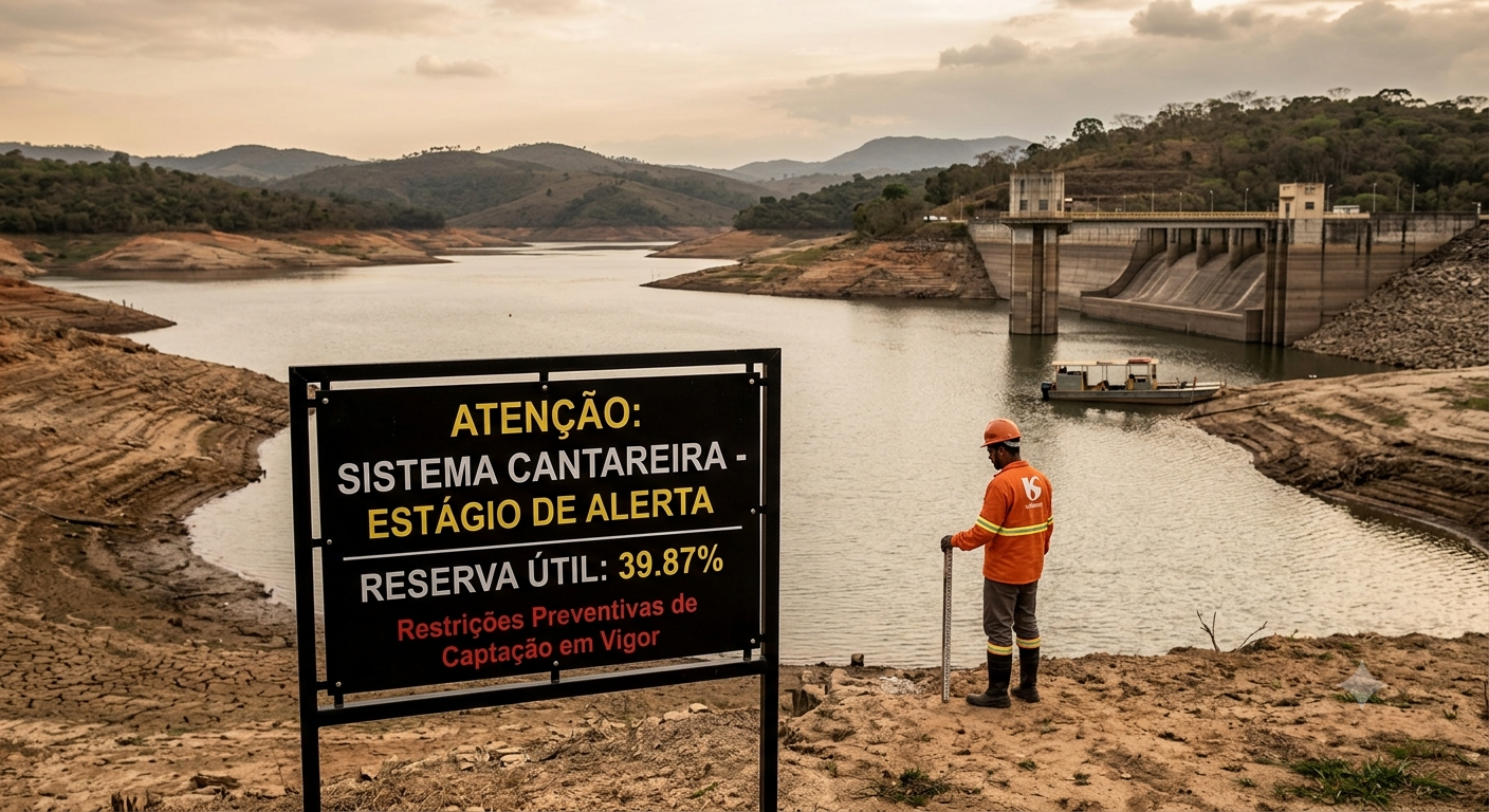 Sistema Cantareira entra em “Estágio de Alerta” após volume útil cair abaixo de 40%