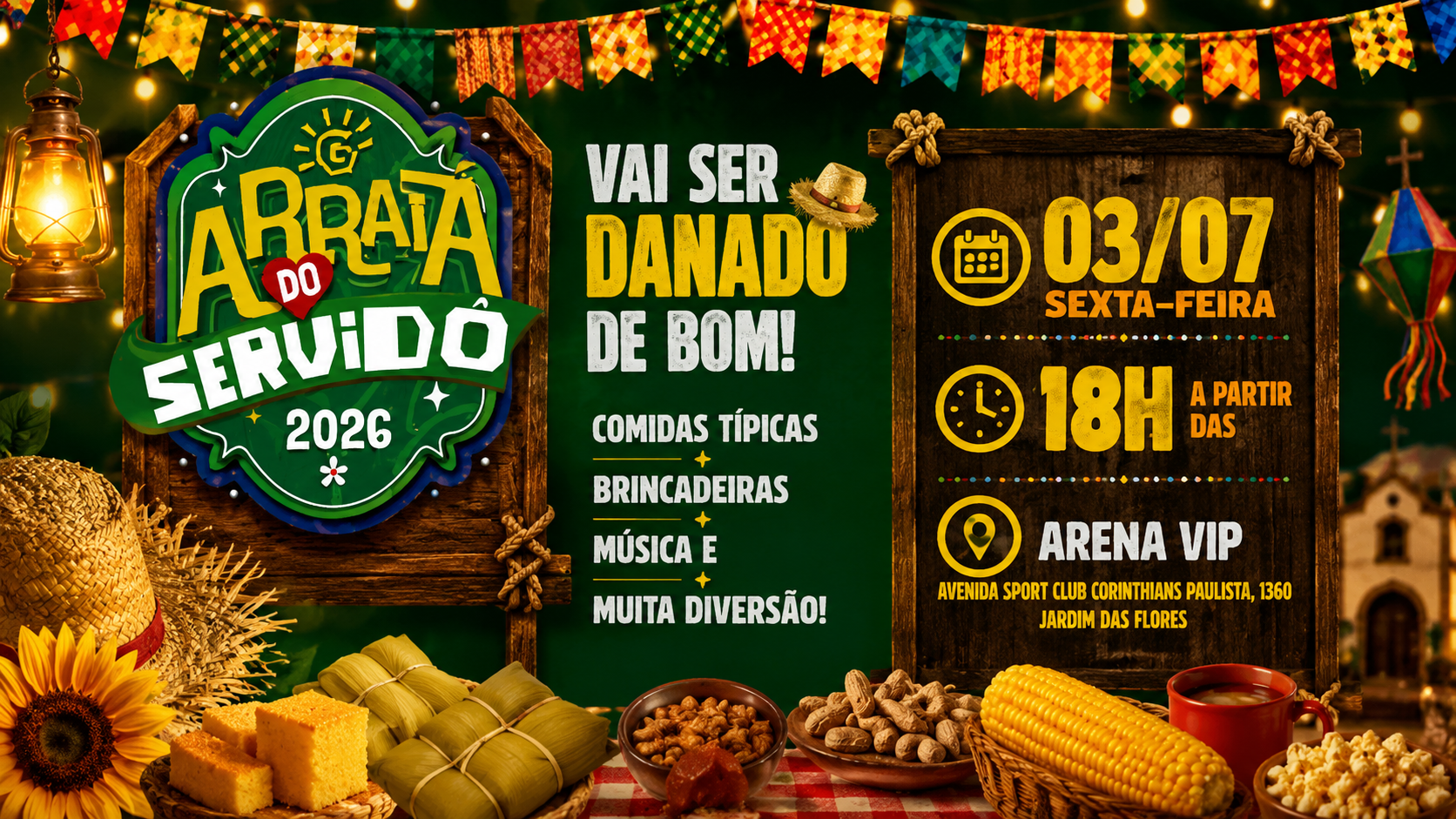 Arraiá do Servidô 2026: Festa junina da Prefeitura de Osasco acontece nesta sexta (3)
