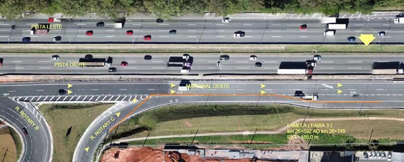 Semurb realiza obras de concretagem na saída para a Rodovia Castello Branco em Barueri